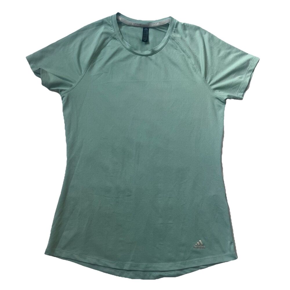 Adidas Golf Womens Small Green Mesh T Shirt Top Short Sleeve Stretch Activewear